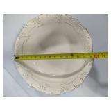 Large White/Gold Basin/Bowl & Pitcher