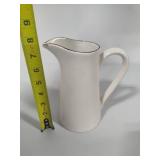 Large White/Gold Basin/Bowl & Pitcher