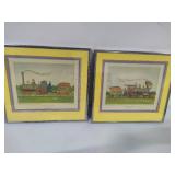 E. Melvin Bolstad Framed Train Art