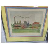 E. Melvin Bolstad Framed Train Art