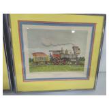 E. Melvin Bolstad Framed Train Art