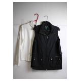 Ralph Lauren Womenâs Medium Black Vest & Large White Long Sleeve Top