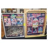 2 MN TWINS 1987 & 1991 WORLD CHAMPS FRAMED