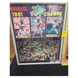 2 MN TWINS 1987 & 1991 WORLD CHAMPS FRAMED