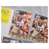 EIGHT SIGNED FOOTBALL CARDS