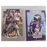 EIGHT SIGNED FOOTBALL CARDS