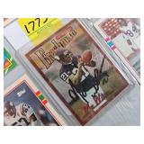 SIX SIGNED FOOTBALL CARDS