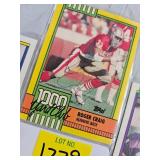 SEVEN 1990 TOPPS SIGNED FOOTBALL CARDS