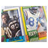 EIGHT TOPPS 1990 SIGNED FOOTBALL CARDS