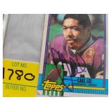 EIGHT TOPPS 1990 SIGNED FOOTBALL CARDS