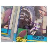 EIGHT TOPPS 1990 SIGNED FOOTBALL CARDS
