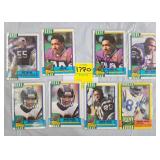 EIGHT TOPPS 1990 SIGNED FOOTBALL CARDS