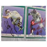 TEN FLEER MN VIKINGS SIGNED CARDS