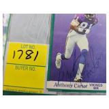 TEN FLEER MN VIKINGS SIGNED CARDS
