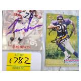 SEVEN SIGNED FOOTBALL CARDS
