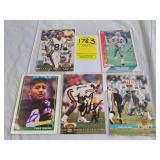 FIVE SIGNED FOOTBALL CARDS