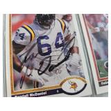 EIGHTF 1991 UPPER DECK SIGNED FOOTBALL CARDS