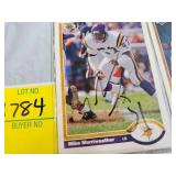 EIGHTF 1991 UPPER DECK SIGNED FOOTBALL CARDS