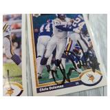 EIGHTF 1991 UPPER DECK SIGNED FOOTBALL CARDS