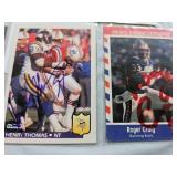 FIVE SIGNED FOOTBALL CARDS