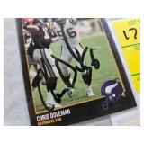 FIVE SIGNED FOOTBALL CARDS