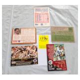 FIVE SIGNED FOOTBALL CARDS