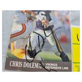 FIVE MN VIKINGS SIGNED FOOTBALL CARDS