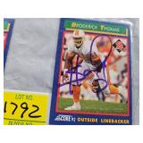 SIX SIGNED FOOTBALL CARDS