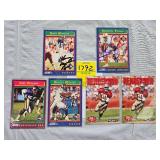 SIX SIGNED FOOTBALL CARDS