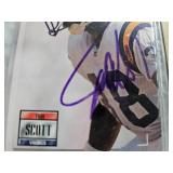 FIVE ASSORTED BRANDS SIGNED FOOTBALL CARDS