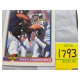 FIVE ASSORTED BRANDS SIGNED FOOTBALL CARDS