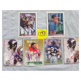 FIVE ASSORTED BRANDS SIGNED FOOTBALL CARDS