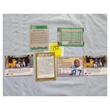 FIVE ASSORTED BRANDS SIGNED FOOTBALL CARDS