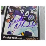FIVE SIGNED FOOTBALL CARDS - 1 ROOKIE