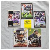 FIVE SIGNED FOOTBALL CARDS - 1 ROOKIE