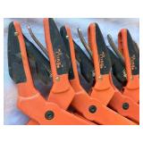 Set of 10 Pony Ratcheting Spring Hand Clamps, Jorgensen 6" Expandable Clamp and Jorgensen 12" Bar/Spreader Clamp