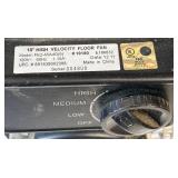 Three 18" High Velocity Floor Fan and One Lakso 20" Floor Fan