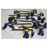 Assortment of Irwin Quick Grip Clamps  -9 Pieces