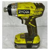 Three Ryobi Cordless Drills and Cordless Sander P236A, P208B, P231 and P400 (sander)