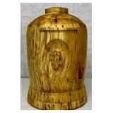 Handmade/Handturned Wooden Urn with Shepherd and Teddy Bear