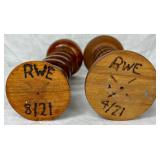 Set of 3 Handmade Turned Wooden Candle Holders