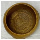 Collection of 3 Handmade/Turned Wooden Rose Bowls