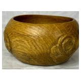 Collection of 3 Handmade/Turned Wooden Rose Bowls