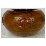 Collection of 3 Handmade/Turned Wooden Rose Bowls