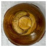Collection of 3 Handmade/Turned Wooden Rose Bowls