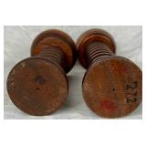 Handmade Turned Wooden Set of 2 Candle Holders