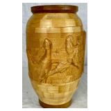 Handmade Turned Wooden Dog Themed Bowl, Covered Bowl and Vase