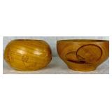 Handmade Turned Wooden Bowls - Cabin Themed