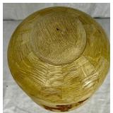 Handmade/Handturned Wooden Urn with Cabin, Pine Tree and Moose
