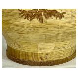 Handmade/Handturned Wooden Urn with Cabin, Pine Tree and Moose